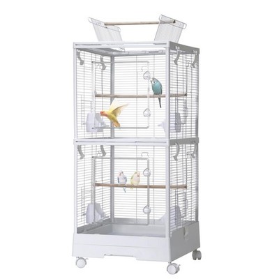 Two-tiered birdcage for Parrot Lovebirds Finches Canaries Parakeets Cockatiels