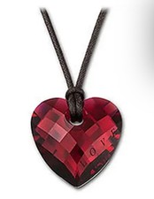 New Swarovski Love Bordeaux Heart Pendant Engraved