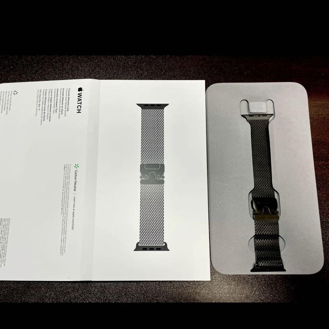 Apple Watch Ultra 2 49mm Black Titanium Milanese Loop Band S Genuine