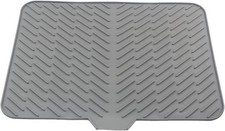 Silicone Dish Drying Mat for Kitchen Counter, Gray-1pcs, 23" x 17" Heat
