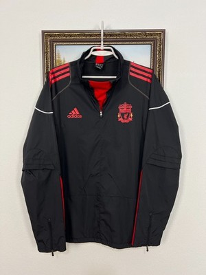 Vintage Adidas Liverpool Football Train Black Jacket Soccer Track Top Size M