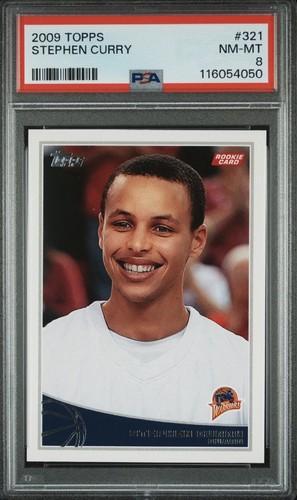 Stephen Curry - 2009-10 Topps Rookie RC #321 Warriors - PSA 8