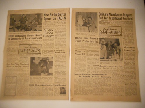 1957 Vietnam War Era The TACHIKAWA MARAUDER Newspaper Air Base Tokyo Japan 2 lot - 第 1/2 張圖片