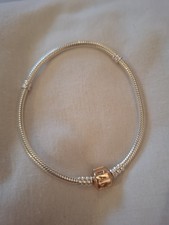 Pandora Moments Snake Chain Bracelet - 18cm - Sterling Silver and 14k Rose Gold