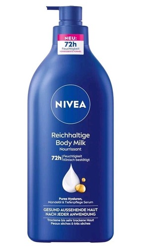 NIVEA Reichhaltige Body Milk, intensiv pflegende Körpercreme mit purem Hyaluron, - Bild 1 von 1