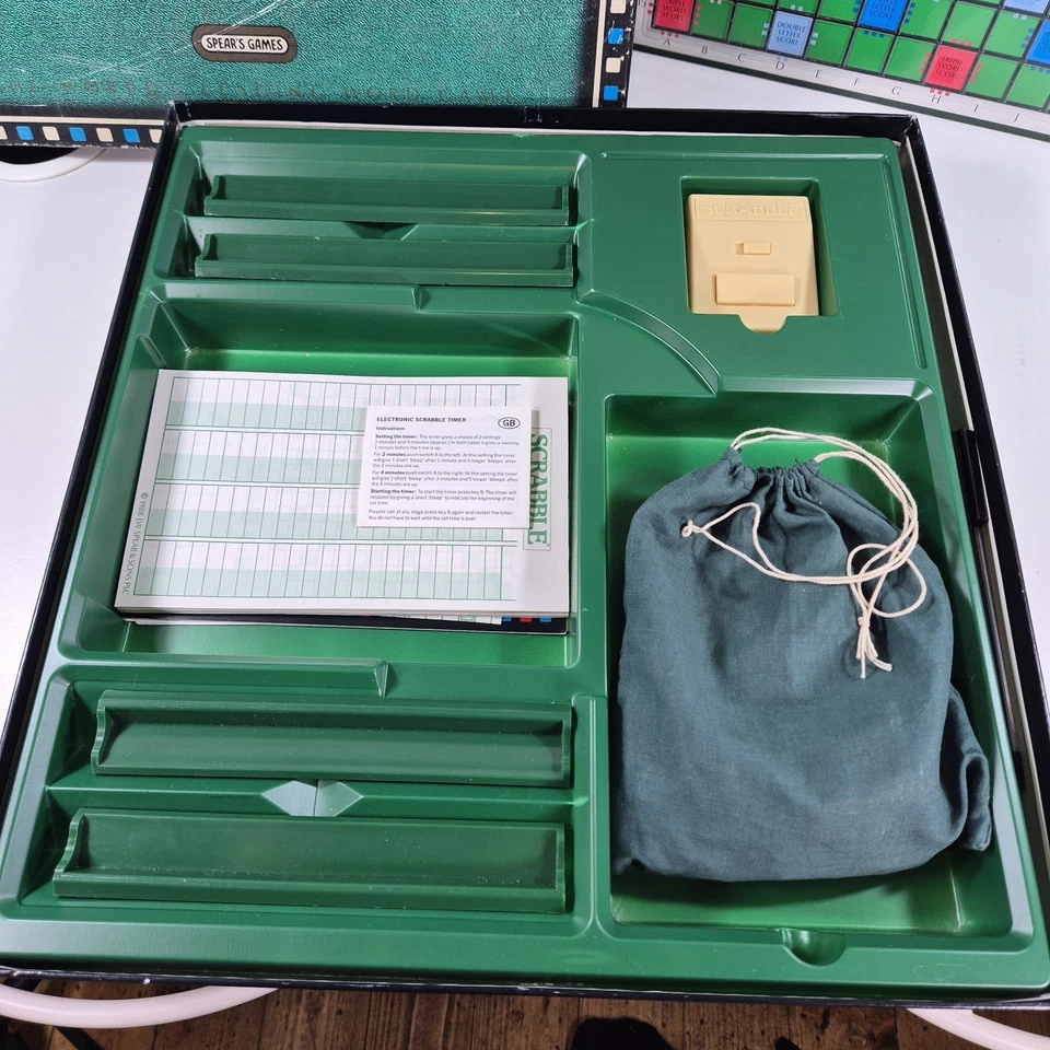 Scrabble Deluxe With Electronic Timer - Spear's Games - Vintage Board Game - Image 3 of 4