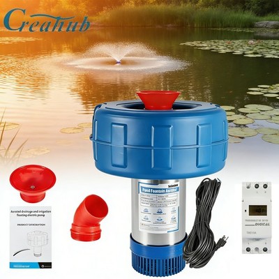 1HP 15000LPH Pond Fountain Aerator 750W Pond Fountain Floating Aerator Pump NEW