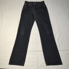 Vintage Levis Mens 501 Jeans 30x34 (29x33 Actual) Black Made in USA Button 0660