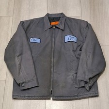 Red Kap Men's Insulated Work Jacket Mechanic Large Gray Quilt Lined IOWA