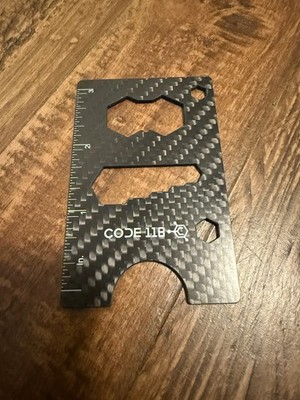 Code 118 Multi-tool Card Accessory for Wallet Carbon Fiber 12-in-1