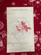 Govt London Poor And Unemployment Map , Victorian Info , Made In 1909 Rare