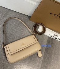 Etta Small Flap Shoulder Bag CCV63 Beige