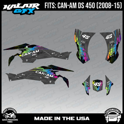 Graphics Kit for CAN-AM ATV DS450 (2008-2015) Fracture Series - RAINBOW