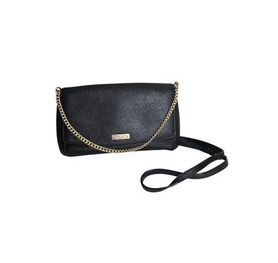 Kate Spade Black Crossbody Bag Purse Leather Chain & Adjustable Strap