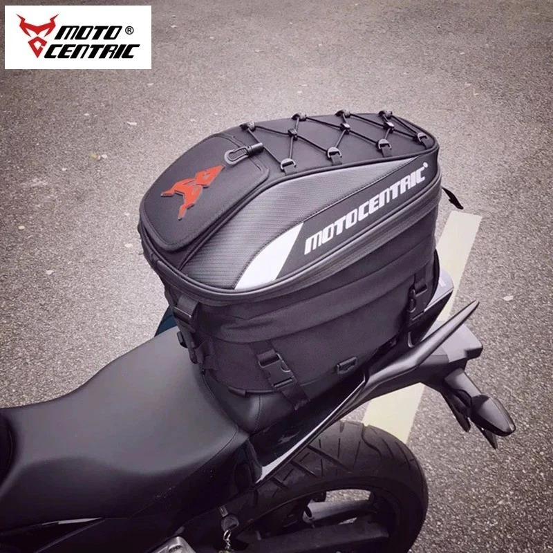 Bolsa trasera de motocicleta impermeable asiento trasero casco almacenamiento mochila equipaje de viaje Foto 3 de 4