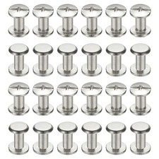 24 Sets Chicago Screws 3x6mm DxH Phillips Binding Post Screw Rivets Silver