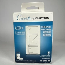 Lutron Caseta LED+ Smart Dimmer Switch PD-6WCL-WH White 150W LED 600W Inc Hal