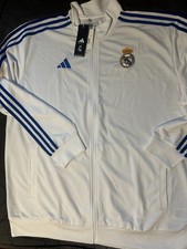 ADIDAS REAL MADRID SOCCER WHITE  R. BLUE JACKET SIZE 2XL MEN NWT 80.00