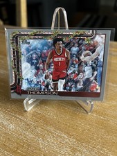 2025 Topps Holiday Silver Glitter Parallel Amen Thompson Houston Rockets #H141