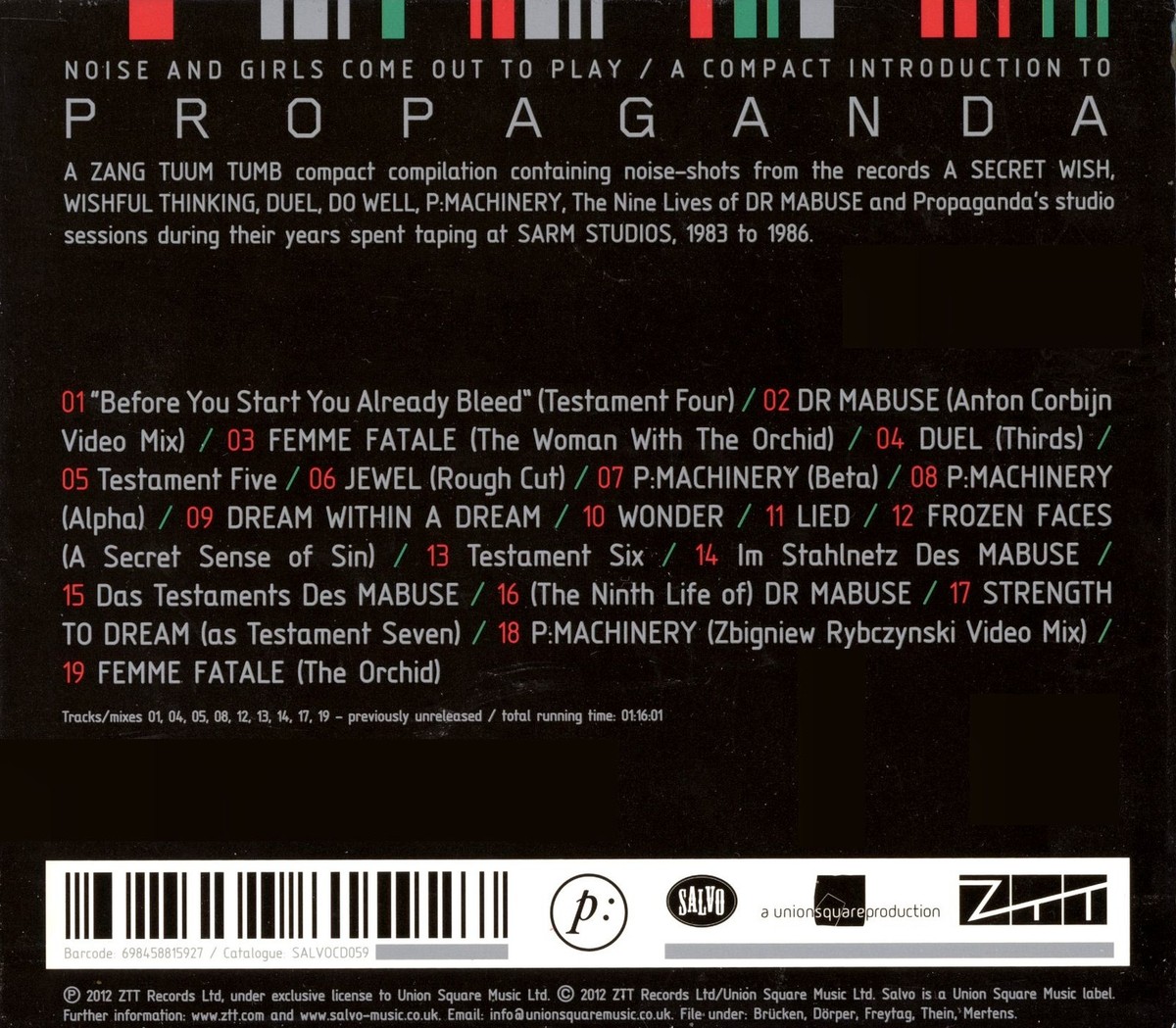 Propaganda ‎– Noise and Girls Come out to Play / A Compact