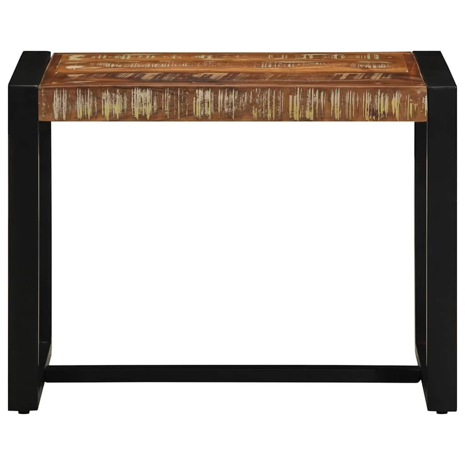 Bench Multicolour Solid Reclaimed Mango Wood with Iron Legs 60x35x45 cm Vintage - Image 4 of 4