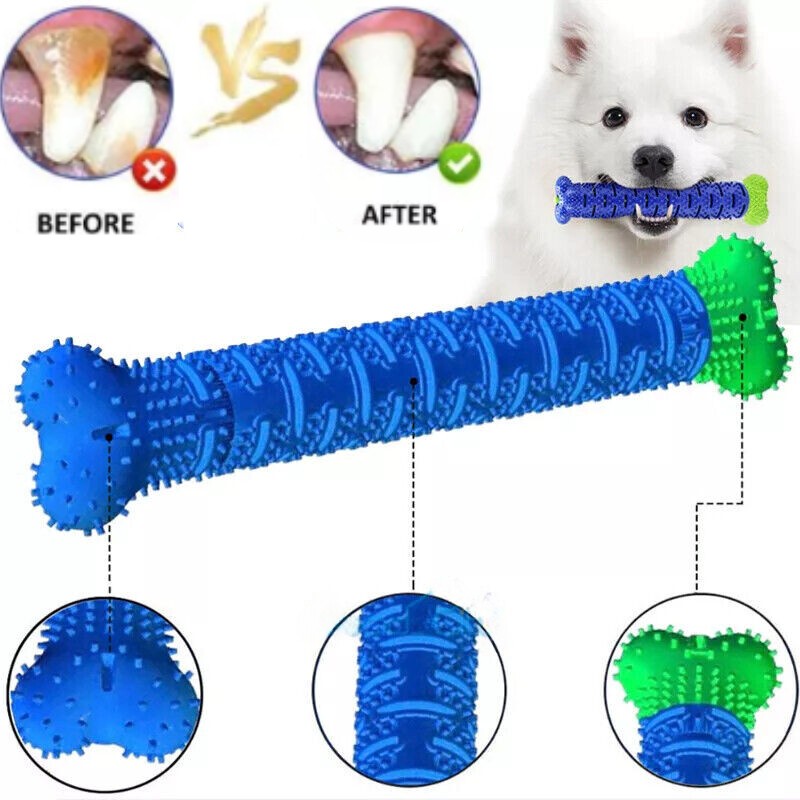 Dog Chew Toys for Aggressive Chewers, Rubber Bone Pet Teeth Cleaning Dog Toys