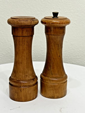 Vtg MCM Tre Spade Garantito Wooden Pepper Grinder Salt Shaker Made In Italy Wood