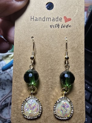 Women's Dangle Glass Beaded Sparkle Handmade Earrings Could Be Given as a Gift
