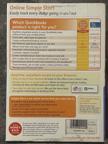 Intuit quickbooks simple start small business accounting software w key #’s - Picture 4 of 7