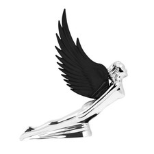 GG Grand General 48055 Black 8 X 8 inches Chrome Flying Goddess Hood Ornament...