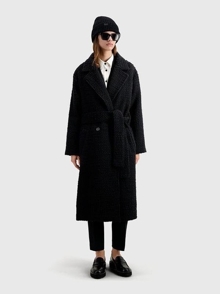 Women The Kooples Coat Black Wool XS