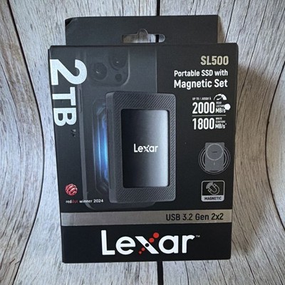 Lexar Portable External SSD SL500 2TB PCIe NVMe Encryption USB/USB-C 2000MB/s