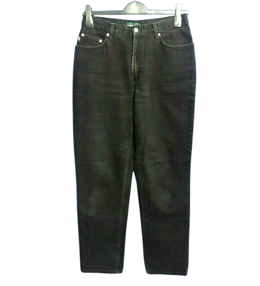 VTG Ralph Polo LAUREN JEANS CO Classic STRAIGHT LEG High-Rise BLACK DENIM sz 10