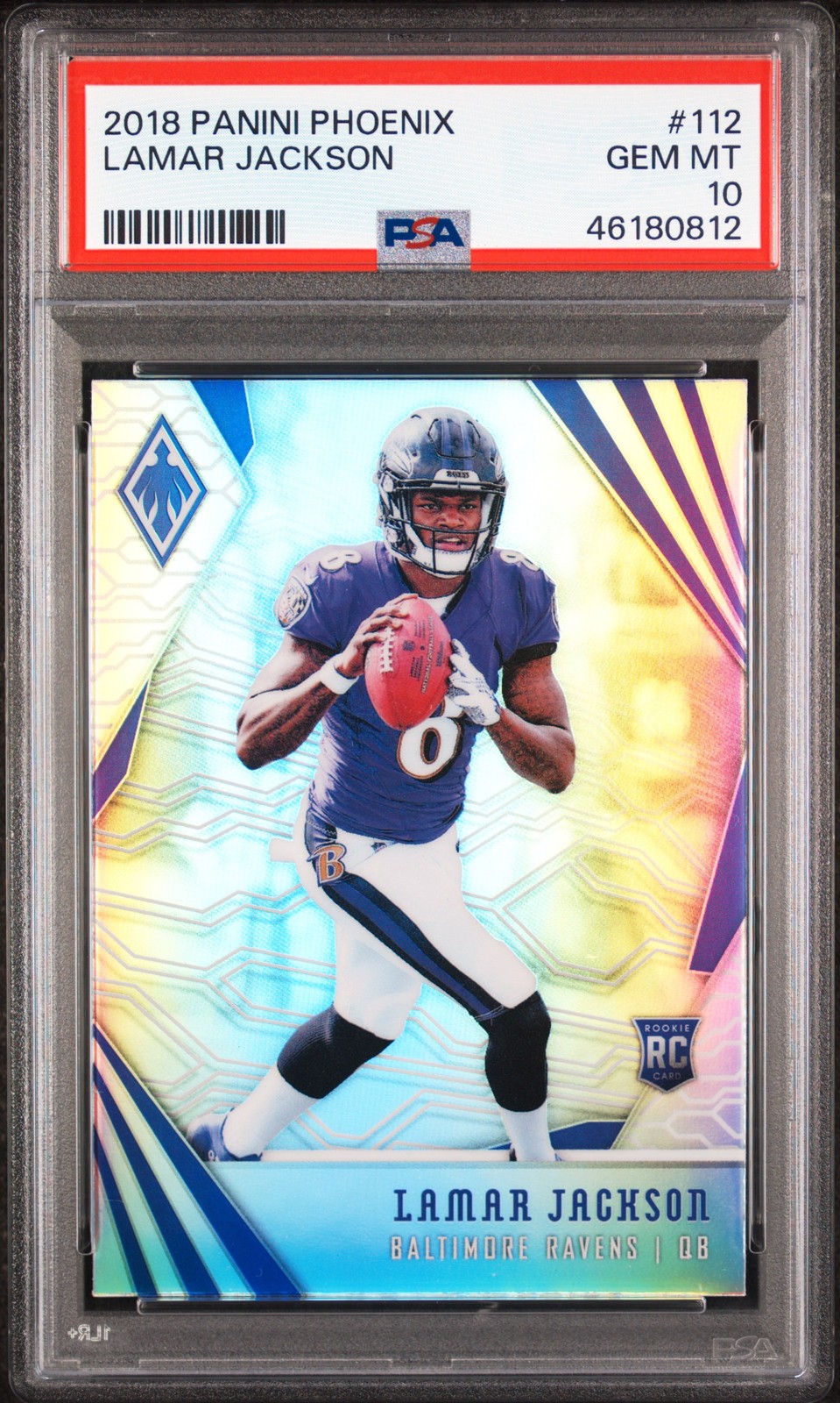 2018 PANINI PHOENIX #112 LAMAR JACKSON ROOKIE RC PSA 10