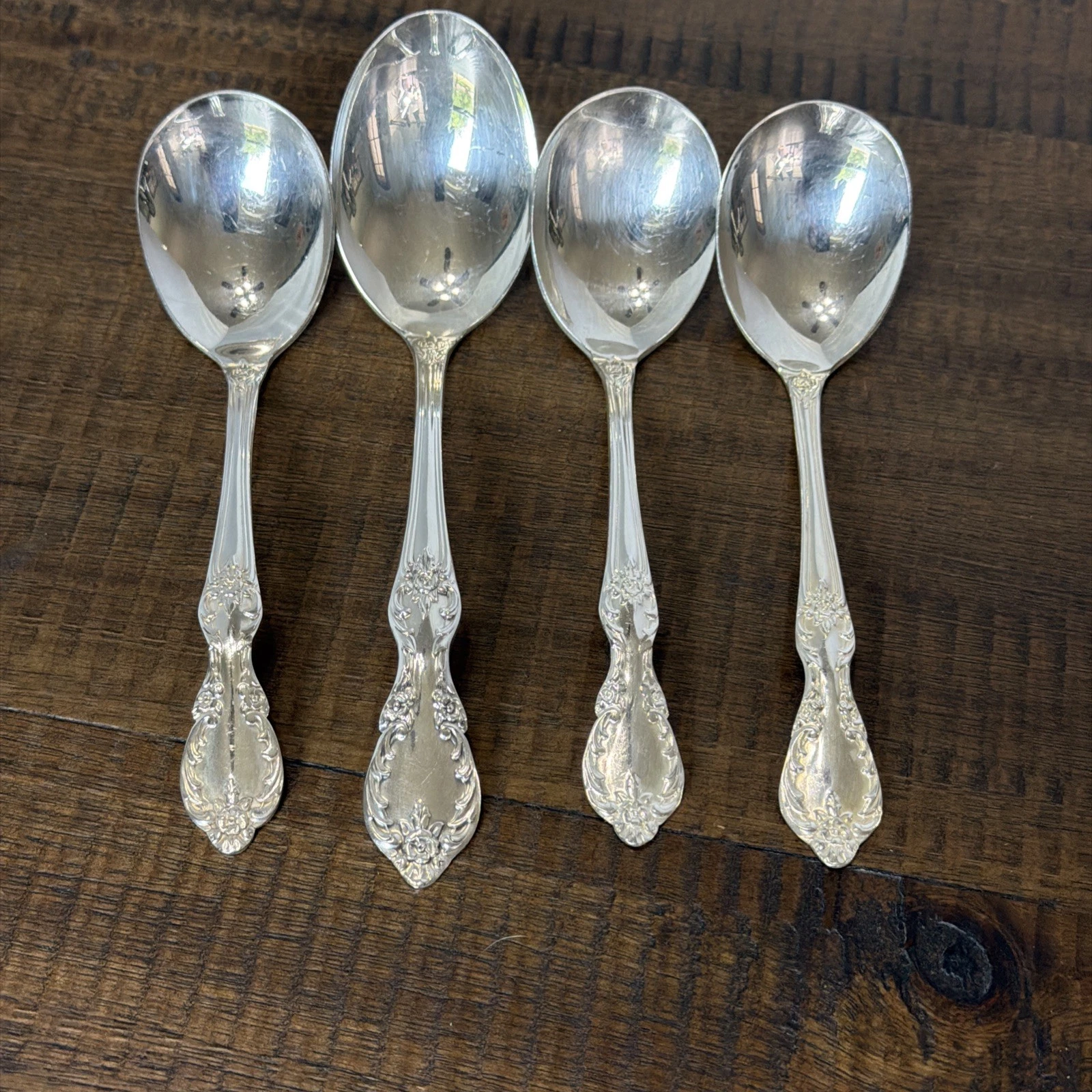 4 International Rogers GRAND ELEGANCE Silverplate Cream Sauce Condiment Ladles
