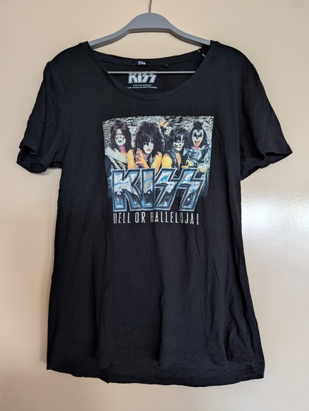 KISS Hell or Hallelujah Official Black Band T Shirt Baby Tee Ladies XS
