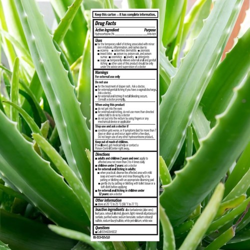 Quatriderm* Crema NF 1% Hydrocortisone - Anti-Itch Cream With Aloe Vera - Picture 7 of 7