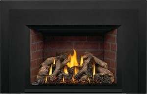 Oakville X4 Gas Fireplace Insert With Old Town Red Standard Panels