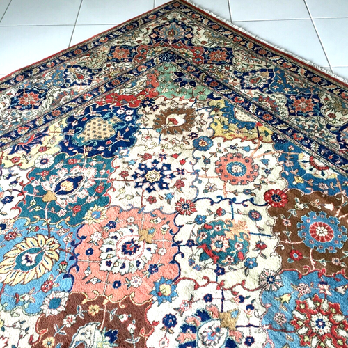 Perserteppich Täbris Alte Meisterstück Handgeknüpfte Tabriz Beige Mehrfarbig - Bild 8 von 15
