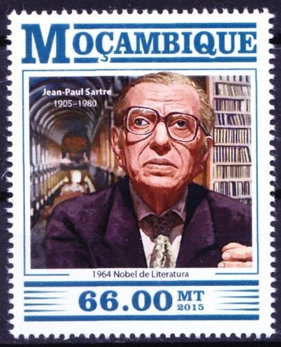 Mozambique 2015 MNH, Jean-Paul Sartre Nobel prize Literature in 1964