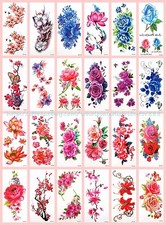 20 sheets rose flower lotus temporary tattoo fake bulk wholesale