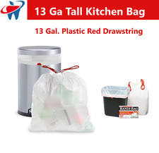Handi Bag Tall White Kitchen Bags 13 Gal. Plastic Drawstring Garbage Can Liners