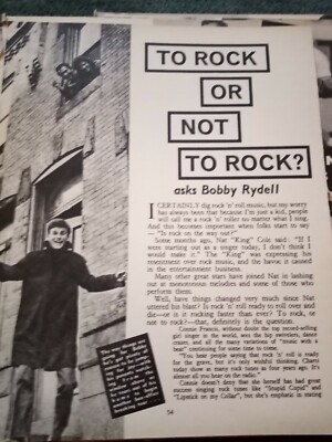 Ea13 Ephemera 1960 Artikel Bobby Rydell 