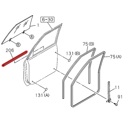 02-12 Isuzu D-MAX Chevrolet LUV front rear outer door belt 02-12 Isuzu D-MAX Chevrolet LUV front rear outer door belt