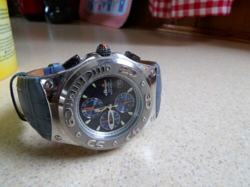 Ellesse 03-0323 Stainless steel Blue chronograph watch on strap