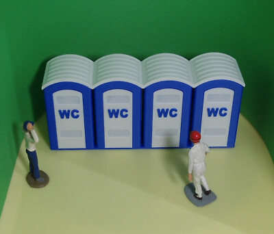 4x WC Haus Dixi Klo 1:32 für Carrera Gebäude Deko Toilette 132 Universal Spur 1