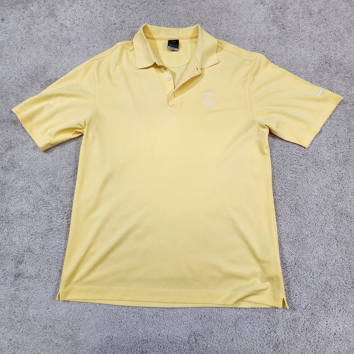 Nike Golf Fit Dry Mens Yellow Golf Polo Shirt Medium