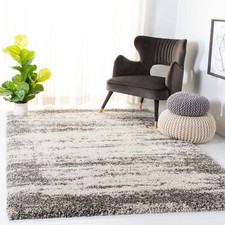 Safavieh Power Loomed Hudson Shag Ivory / Grey Area Rugs - SGH203A
