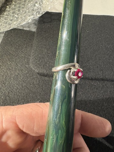 Vintage Taxco Eagle Stamped Sterling Signed Silver Red Ruby Ring Size 6.5 RARE! - Picture 6 of 10