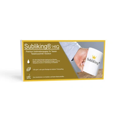 PRINTBOX ✅ 100Bl. Subliking® HiQ Premium Sublimationspapier für Tassen & Becher | 10x24cm